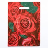 Пакет с цветочным принтом и вырубной ручкой (30х40 см) - Сима-Ленд - купить с доставкой в Северодвинске