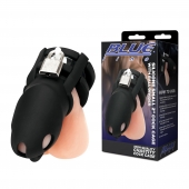 Черная клетка для пениса Silicone Small 2 in Cock Cage With Ball Divider - BlueLine - купить с доставкой в Северодвинске