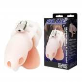 Белая клетка для пениса Silicone Small 2 in Cock Cage With Ball Divider - BlueLine - купить с доставкой в Северодвинске