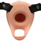 Телесный полый страпон 2  Erection 28X Smooth Vibrating Silicone Penis Sheath - 16 см. - XR Brands - купить с доставкой в Северодвинске