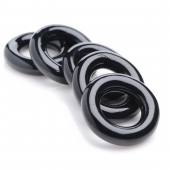 Комплект из 5 черных эрекционных колец для мошонки Ring Master Custom Ball Stretcher Kit - XR Brands - в Северодвинске купить с доставкой