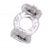 Прозрачное виброкольцо с двумя вибропульками - Toyfa Basic - в Северодвинске купить с доставкой