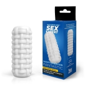 Белый стимулятор с наружным рельефом в виде рогожки - Sex Expert - в Северодвинске купить с доставкой