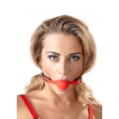 Силиконовый кляп-шар на чёрных ремешках Red Gag silicone - Orion - купить с доставкой в Северодвинске