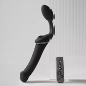 Черный безремневой вибрострапон Strap-On-Me Multi Orgasm Size XL - Strap-on-me - купить с доставкой в Северодвинске