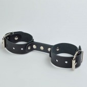 Черные кожаные наручники-фиксатор - Sitabella - купить с доставкой в Северодвинске