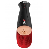 Телесный мастурбатор-вагина в черной колбе с вибрацией Fuck-O-Matic Pro XL - Pipedream - в Северодвинске купить с доставкой