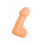 Оранжевая свеча в форме пениса - 47 гр. - Pecado - купить с доставкой в Северодвинске