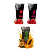 Набор из 3 съедобных лубрикантов JUJU (клубника, малина, тропические фрукты) - JuJu - купить с доставкой в Северодвинске