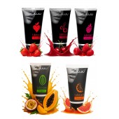 Набор из 5 съедобных лубрикантов JUJU (клубника, малина, тропические фрукты, вишня, грейпфрут) - JuJu - купить с доставкой в Северодвинске
