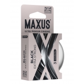 Черные утолщенные презервативы MAXUS Extra Strong с железным кейсом - 3 шт. - Maxus - купить с доставкой в Северодвинске