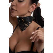 Фигурный чокер с узорами и золотистой фурнитурой - Crazy Handmade - купить с доставкой в Северодвинске Фигурный чокер с узорами и золотистой фурнитурой - Crazy Handmade - купить с доставкой в Северодвинске