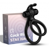 Черное эрекционное виброкольцо с подхватом мошонки Stay Hard - Boys of Toys - в Северодвинске купить с доставкой