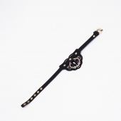 Черный чокер с клепками и золотистой фурнитурой - Crazy Handmade - купить с доставкой в Северодвинске Черный чокер с клепками и золотистой фурнитурой - Crazy Handmade - купить с доставкой в Северодвинске