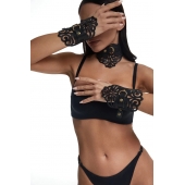 Фигурный набор для БДСМ-игр с узорами и золотистой фурнитурой - Crazy Handmade - купить с доставкой в Северодвинске