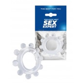 Прозрачное эрекционное кольцо со стимулирующими шариками - Sex Expert - в Северодвинске купить с доставкой