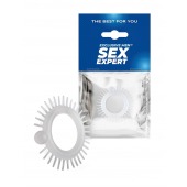 Эластичное эрекционное кольцо с шипиками и шариком - Sex Expert - в Северодвинске купить с доставкой