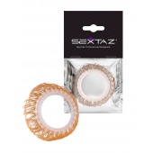 Эрекционное кольцо с бежевыми «ресничками» - Sextaz - в Северодвинске купить с доставкой