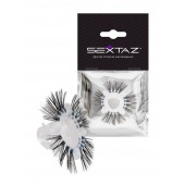 Эластичное эрекционное кольцо с черными «ресничками» - Sextaz - в Северодвинске купить с доставкой