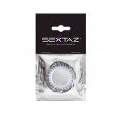 Эластичное эрекционное колечко с черными «ресничками» - Sextaz - в Северодвинске купить с доставкой