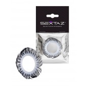 Эластичное эрекционное колечко с черными «ресничками» - Sextaz - в Северодвинске купить с доставкой