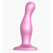Розовая насадка Strap-On-Me Dildo Plug Curvy size M - Strap-on-me - купить с доставкой в Северодвинске