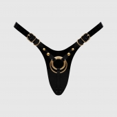 Черный пояс для фиксации насадок Strap-On-Me Leatherette Harness Fabulous - Strap-on-me - купить с доставкой в Северодвинске