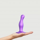 Фиолетовая насадка Strap-On-Me Dildo Plug Curvy size S - Strap-on-me - купить с доставкой в Северодвинске