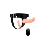 Женский страпон с 2 насадками, вибрацией и пультом ДУ - Erowoman-Eroman - купить с доставкой в Северодвинске