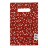 Красный подарочный новогодний пакет с вырубной ручкой (20х30 см) - Сима-Ленд - купить с доставкой в Северодвинске