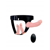 Женский страпон с 3 насадками и вибрацией - Erowoman-Eroman - купить с доставкой в Северодвинске