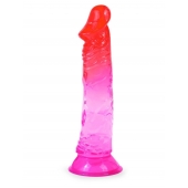 Яркий розово-красный фаллоимитатор с присоской - Erowoman-Eroman