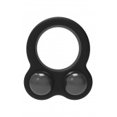 Черное эрекционное кольцо с утяжелителями Cockring Dual Weight - Dream Toys - в Северодвинске купить с доставкой