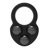 Черное эрекционное кольцо с утяжелителями - Dream Toys - в Северодвинске купить с доставкой