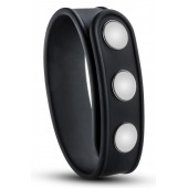 Черное эрекционное кольцо на кнопках - Blush Novelties - в Северодвинске купить с доставкой