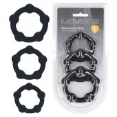 Набор из 3 эрекционных колец Beaded Silicone Cockring Set - Shots Media BV - в Северодвинске купить с доставкой