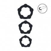 Набор из 3 эрекционных колец Beaded Silicone Cockring Set - Shots Media BV - в Северодвинске купить с доставкой