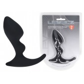 Черная анальная пробка для массажа простаты Double Ripple Silicone Prostate Massager - Shots Media BV - в Северодвинске купить с доставкой