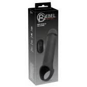 Черная вибронасадка для пениса с хомутом для мошонки и пультом ДУ Remote Controlled Penis Extension - Orion - в Северодвинске купить с доставкой