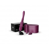 Фиолетовая секс-машина с функцией нагрева, насадками и присоской Sesh - Zalo - купить с доставкой в Северодвинске