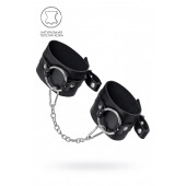 Черные оковы из толстой кожи с люверсами - Pecado - купить с доставкой в Северодвинске