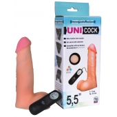 Фаллическая насадка Харнесс UNICOCK 5,5  с вибрацией - 17 см. - LOVETOY (А-Полимер) - купить с доставкой в Северодвинске