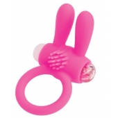Розовое эрекционное виброкольцо A-toys с ушками - A-toys - в Северодвинске купить с доставкой