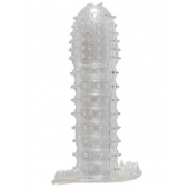 Гелевая прозрачная насадка c шипами - 12 см. - Toyfa Basic - в Северодвинске купить с доставкой Гелевая прозрачная насадка c шипами - 12 см. - Toyfa Basic - в Северодвинске купить с доставкой