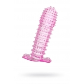 Гелевая розовая насадка с шипами - 12 см. - Toyfa Basic - в Северодвинске купить с доставкой Гелевая розовая насадка с шипами - 12 см. - Toyfa Basic - в Северодвинске купить с доставкой