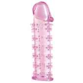 Гелевая розовая насадка на фаллос с шипами - 12 см. - Toyfa Basic - в Северодвинске купить с доставкой Гелевая розовая насадка на фаллос с шипами - 12 см. - Toyfa Basic - в Северодвинске купить с доставкой