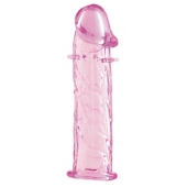 Гладкая розовая насадка с усиками под головкой - 12,5 см. - Toyfa Basic - в Северодвинске купить с доставкой Гладкая розовая насадка с усиками под головкой - 12,5 см. - Toyfa Basic - в Северодвинске купить с доставкой