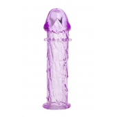 Гладкая фиолетовая насадка с усиками под головкой - 12,5 см. - Toyfa Basic - в Северодвинске купить с доставкой