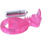 Розовая вибронасадка со стимулятор клитора   Язычок - Toyfa Basic - в Северодвинске купить с доставкой