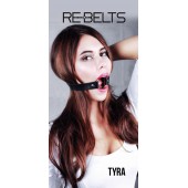 Чёрный кожаный чокер-кляп Tyra Black - Rebelts - купить с доставкой в Северодвинске